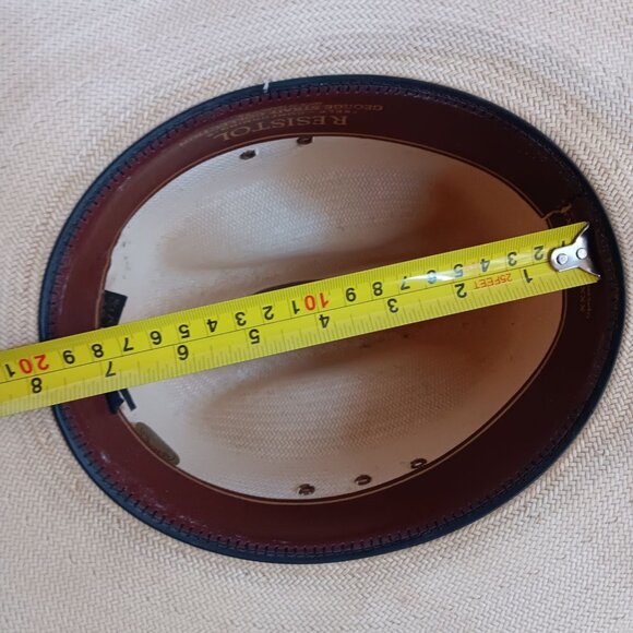 7 1/8 George Strait Resistol Mens Straw Cowboy Hat Vintage 1990's Western Oval - Picture 14 of 16